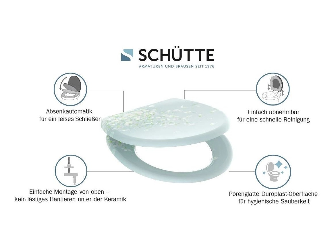 WC sedátka, záchodová prkna Schütte FLOWER IN THE WIND| Duroplast, Soft Close