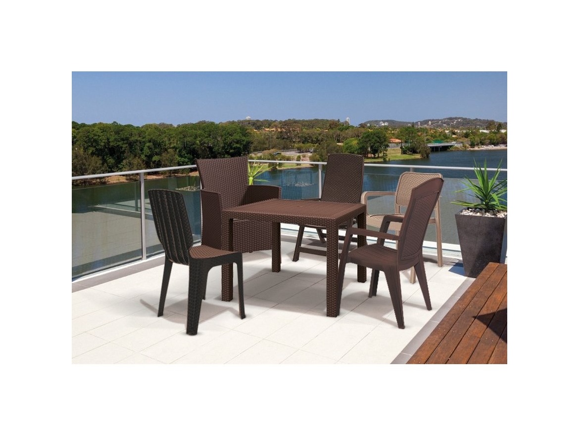 Keter Jídelní stůl  Melody Quartet BOX - 95 x 95 x 74,5 cm - hnědý