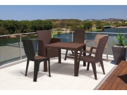 Keter Jídelní stůl  Melody Quartet BOX - 95 x 95 x 74,5 cm - hnědý