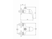 Novaservis Sprchová baterie Metalia 55 150 mm, chrom, nástěnná, bez příslušenství,  55062/1,0