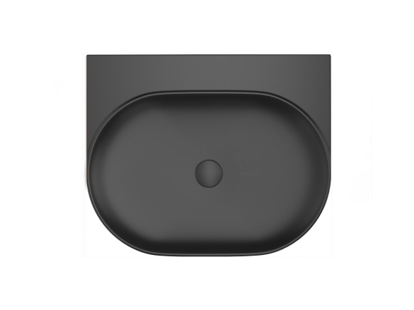 Ravak Umyvadlo Yard 60, bez otvoru pro baterii, bez přepadu, černá matná