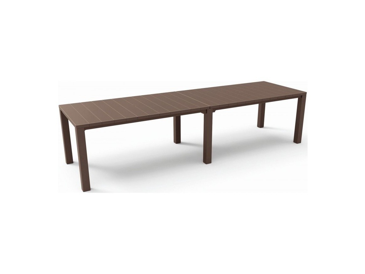 Keter Jídelní stůl  JULIE DOUBLE - 295 x 90 x 74,5 / 147,5 x 180 x 74,5 - cappuccino