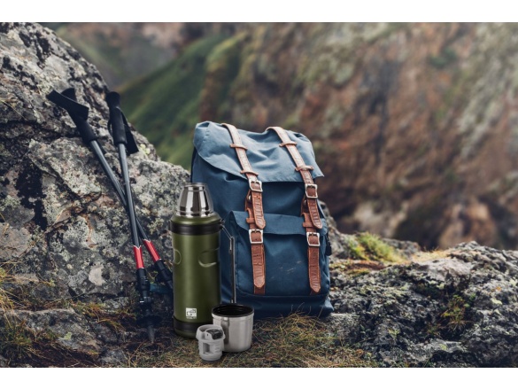 G21 Termoláhev  na pití, 1000 ml, khaki zelená s rukojetí