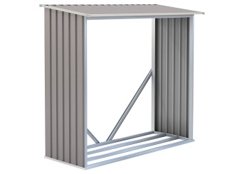 Dřevníky –  Prístrešok na drevo WOH 181 242 x 75 cm sivý