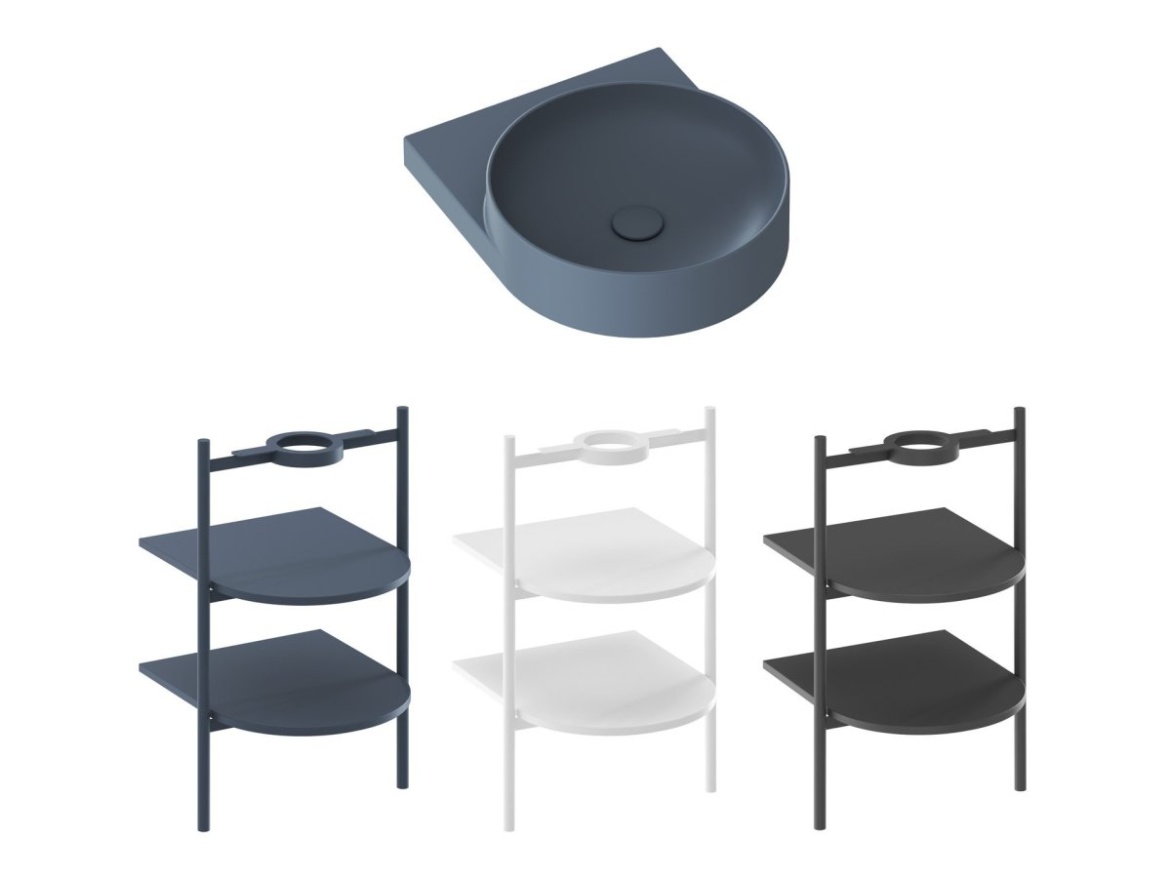 Ravak Umývadlo Yard 40, s otvorom pre batériu, bez prepadu, Smoke Grey