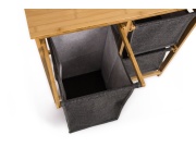 G21 Koš na prádlo  38 l s úložnými boxy, bambusový