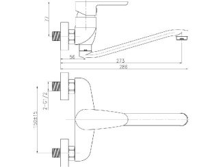 Csaptelepek –  Novaservis Umyvadlová baterie Titania Smart 150 mm, chrom, nástěnná,  98070,0