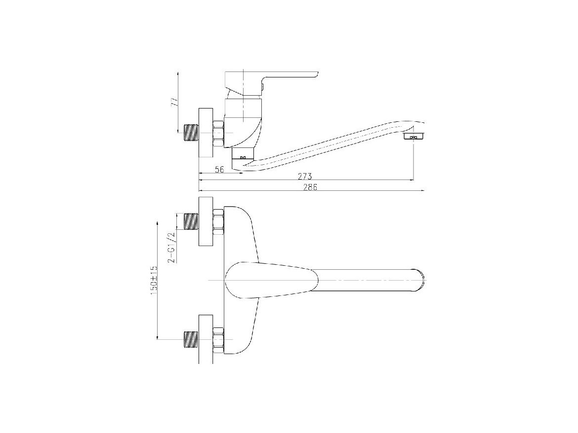 Novaservis Umyvadlová baterie Titania Smart 150 mm, chrom, nástěnná,  98070,0