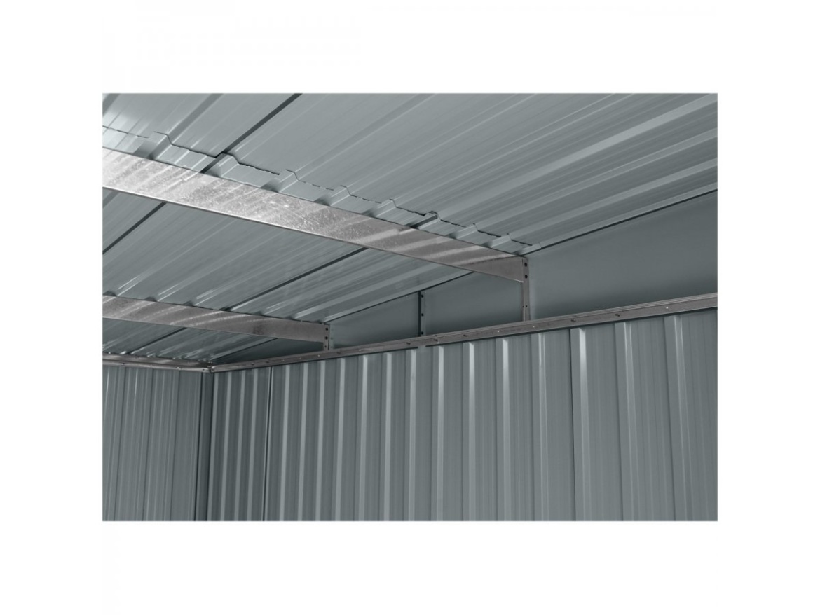 Zahradní domek kovový 2,4 x 2,8 m s pultovou střechou antracit Riwall PRO RMSP 9x8 Anthracite LUX