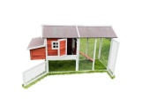 Kurník Scobax Dřevěný kurník MILÁNO RED MAXI, 2200x740x1200 mm