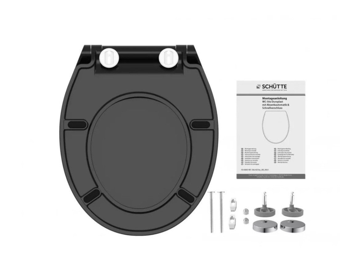 WC sedátka, záchodová prkna Schütte SLIM BLACK| Duroplast, Soft Close