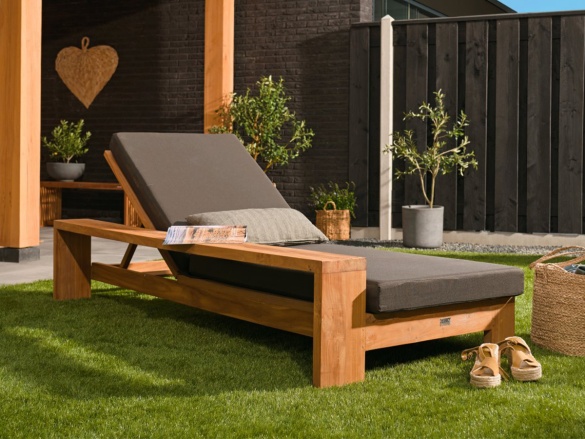 Zahradní lehátko Tuindeco Teak Sunlounger Danau