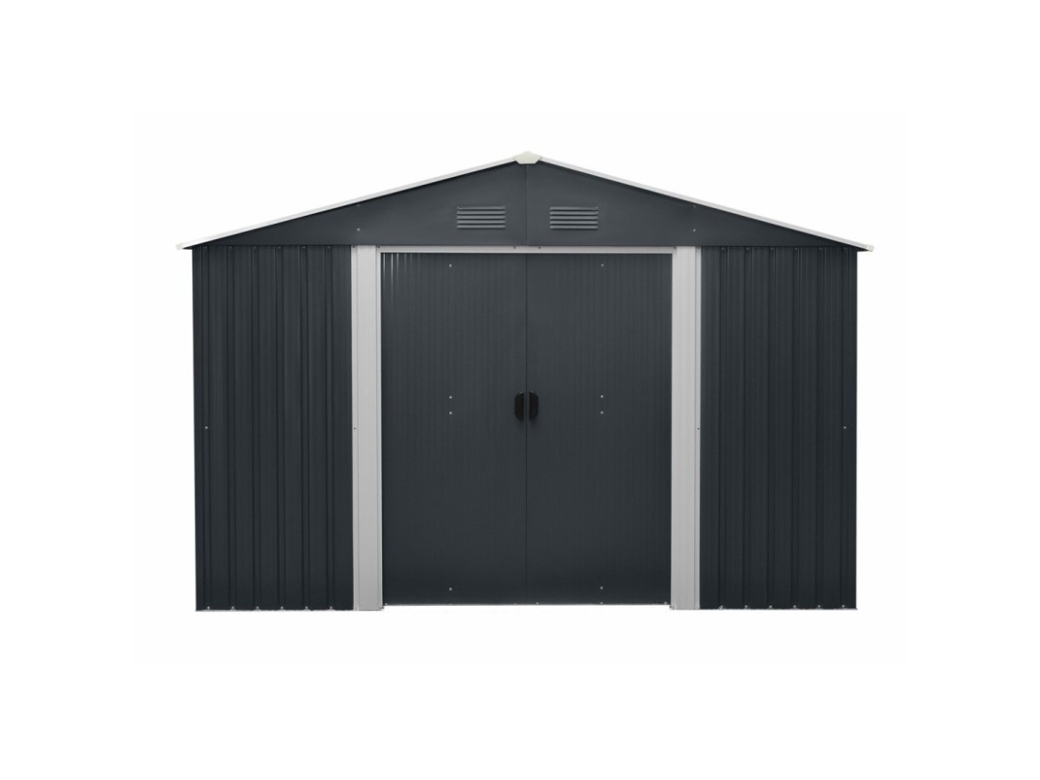 Zahradní domek kovový 3 x 3,7 m se sedlovou střechou antracit Riwall PRO RMSA 12x10 Anthracite