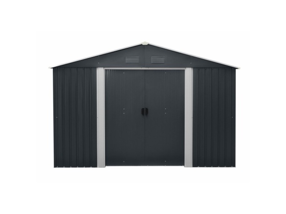 Zahradní domek kovový 3 x 3,7 m se sedlovou střechou antracit Riwall PRO RMSA 12x10 Anthracite