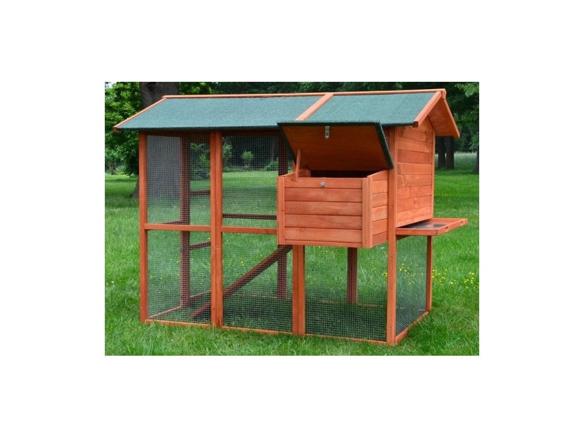 Kurník Scobax Dřevěný kurník BRUSEL DELUXE MODEL 2022, 1900x780x1480 mm