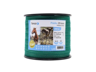 Chov zvierat –  Scobax Páska pro elektrický ohradník, šířka 20 mm, zelená, délka 200 m