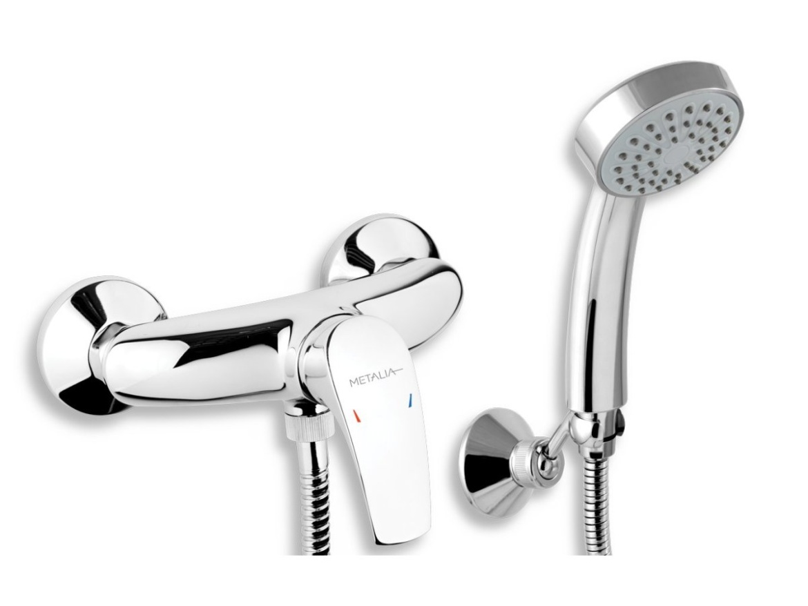 Novaservis Sprchová baterie Metalia 57 150 mm, chrom, nástěnná, s příslušenstvím,  57060,0