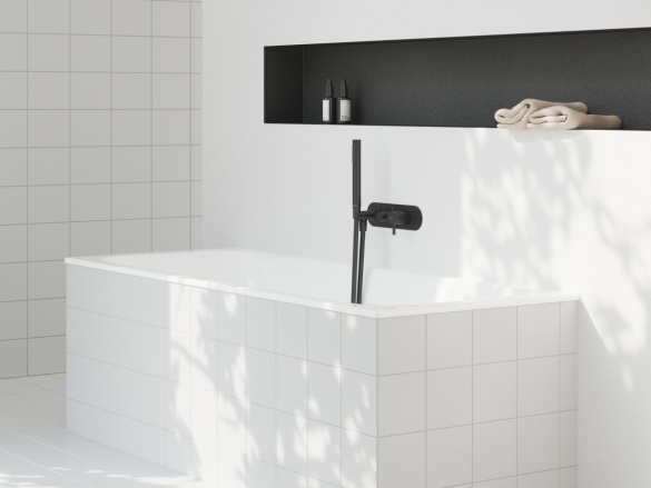 Ravak ES 068.20BLM.O3.RB07D.+S Podomietková batéria 3-cestná pre R-box, so sprchovým setom, Black Matt