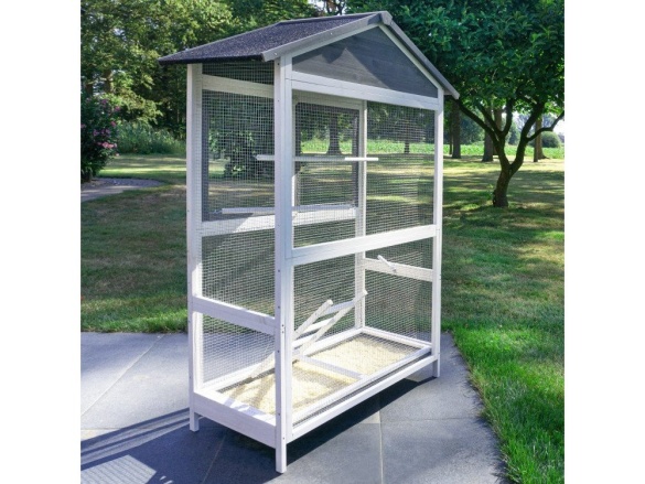 Scobax Voliéra pro ptáky - velikost XL - šedá, 122 x 58 x 177 cm