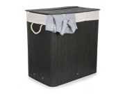 G21 Koš na prádlo  150 l s rozdělovači, bambusový černý s bílým košem