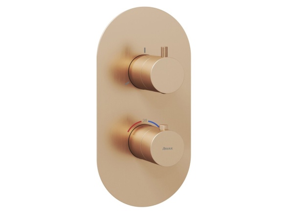 Ravak ES 067.20GB.O3.RB07C Termostatická podomítková baterie 3-cestná bez tělesa, Graphite Brushed