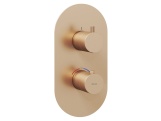 Ravak ES 067.60GLB.O3.RB07C Termostatická podomítková baterie 3-cestná bez tělesa, Gold Brushed
