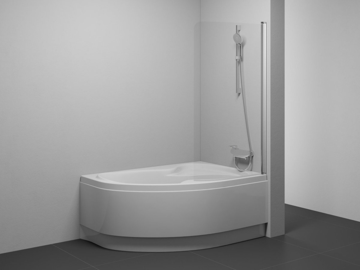 Ravak CVSK1 Rosa 140/150 L, černá+transparent