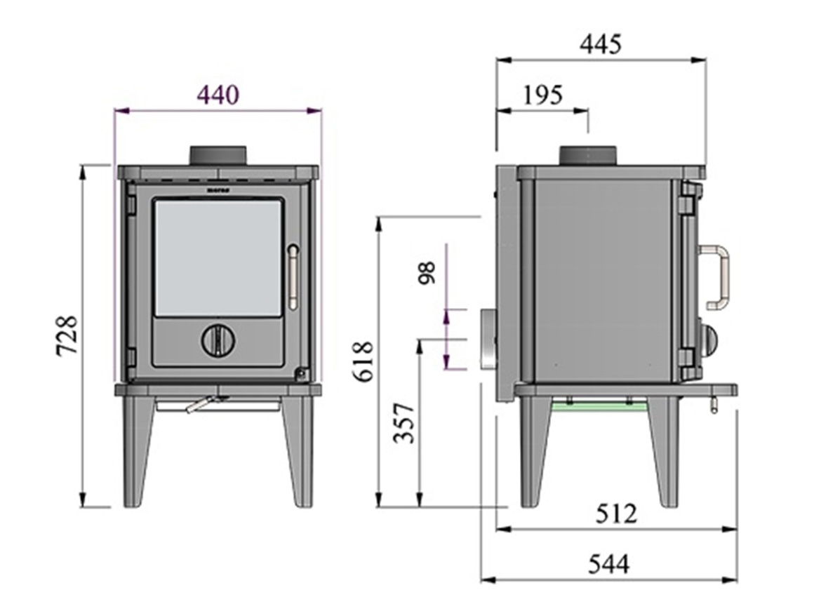 Liatinové krbové kachle Morsø 3116 5,2 kW