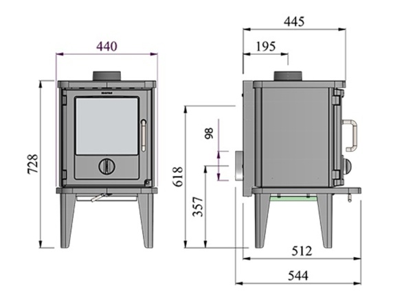 Liatinové krbové kachle Morsø 3116 5,2 kW