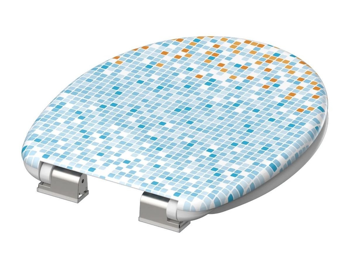 WC sedátka, záchodová prkna Schütte MOSAIK BLAU-ORANGE | Duroplast, Soft Close