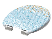 WC sedátka, záchodová prkna Schütte MOSAIK BLAU-ORANGE | Duroplast, Soft Close