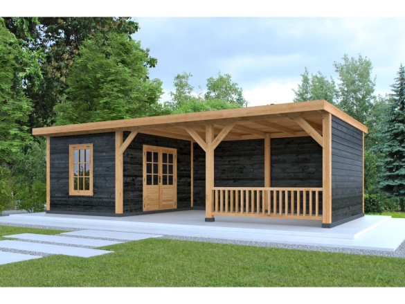 Tuindeco Nijverdal DIY Flat Roof black impregnated