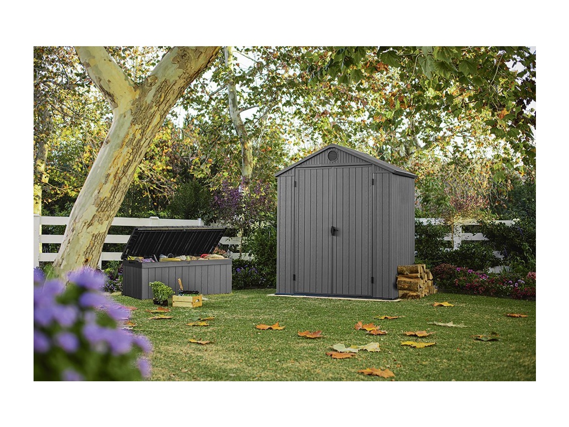 Keter Zahradní domek  Darwin 6 x 4 šedý, s podlahou