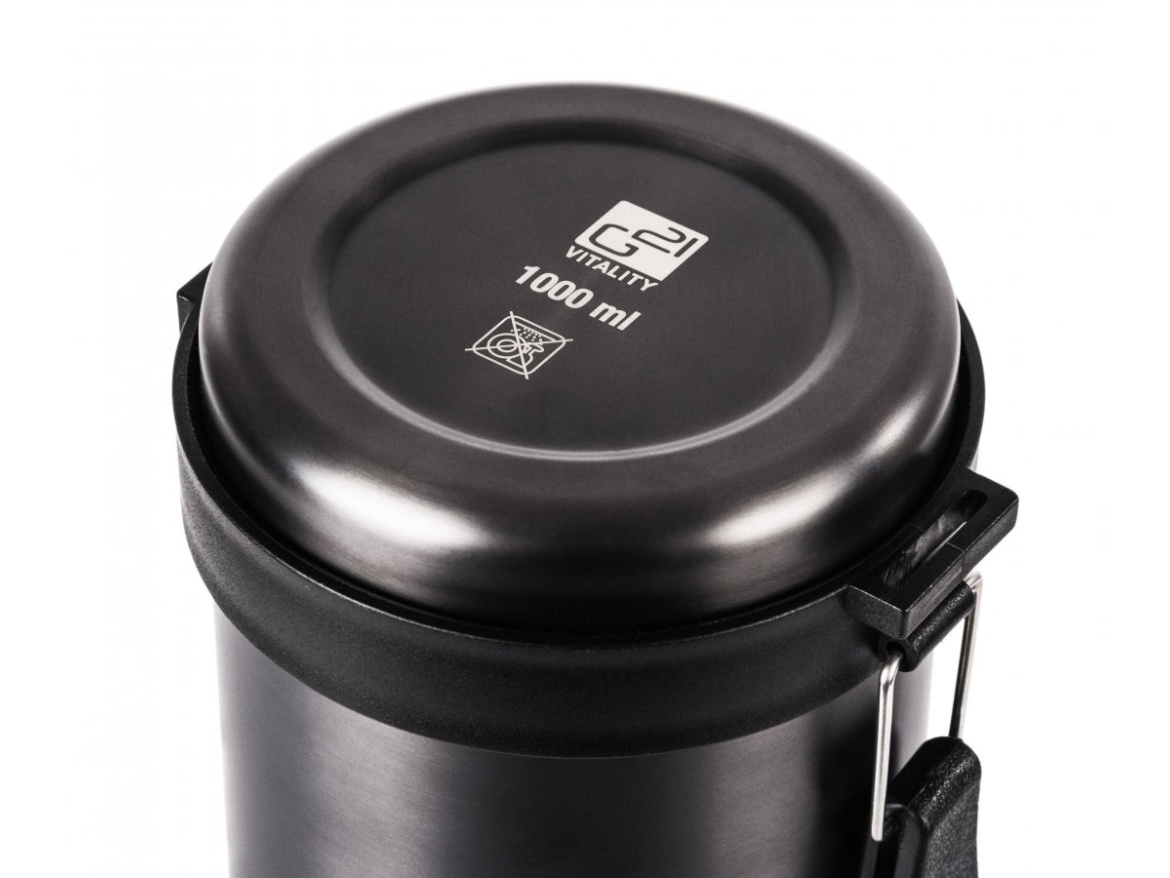 G21 Termoláhev  na pití, 1000 ml, ocelově šedá s rukojetí