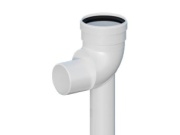 RICOM gas Redukční koleno odkouření 90° d 60 x 80, s podpěrou 500 mm, PP, Ricom Gas 1006080PB