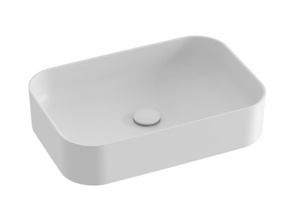 Ravak Umývadlo Ceramic Slim R 55, bez otvoru pre batériu, bez prepadu, čierna matná