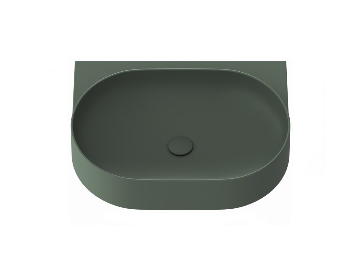 Ravak Umývadlo Yard 60, s otvorom pre batériu, bez prepadu, Grey Green