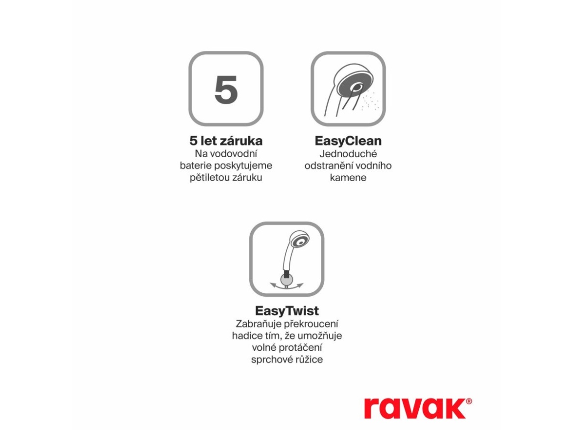Ravak CR II 080.00CR.RB07A Vanová baterie do podlahy bez tělesa, se sprchovým setem, chrom