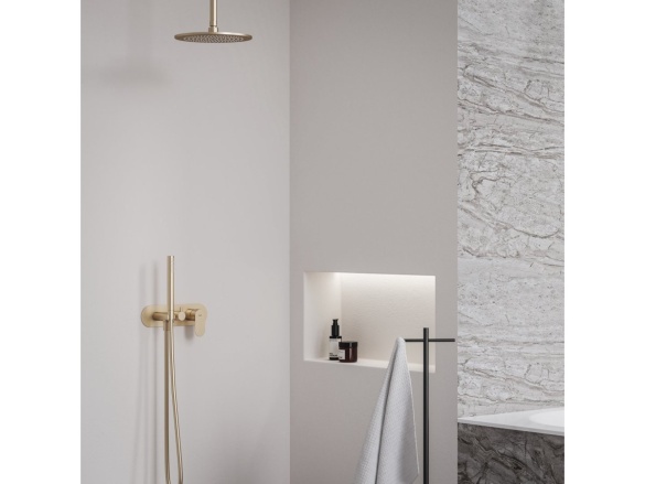 Ravak EL 068.60RGB.O3.RB07D.+S Podomítková baterie 3-cestná bez tělesa, se sprchovým setem, Rose Gold Brushed