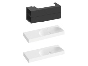 Ravak SD Lite 120 L skříňka pod umyvadlo černá matná