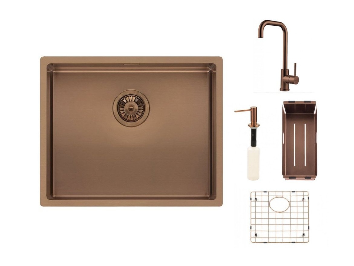 Kuchyňské dřezy Reginox SET Miami 500 Copper + baterie Crystal + příslušenství