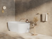 Ravak Vana Freedom Corner II Tec 175x86 P, volně stojící, bílá, krytka odtoku bílá/černá/chrom