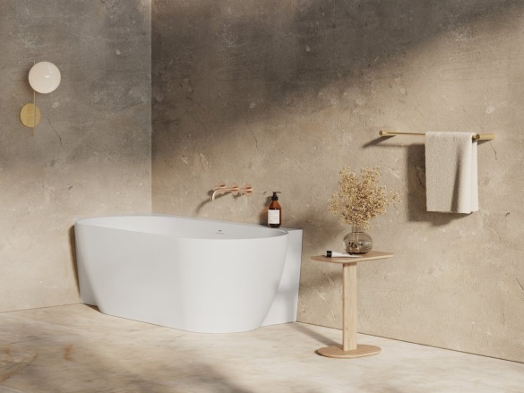 Ravak Vana Freedom Corner II Tec 175x86 P, volně stojící, bílá, krytka odtoku bílá/černá/chrom