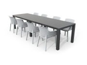 Keter Jídelní stůl  JULIE DOUBLE - 295 x 90 x 74,5 / 147,5 x 180 x 74,5 - grafitový