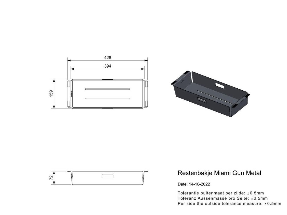 Kuchyňské dřezy Reginox SET Miami 500 Gun metal + baterie Cano + příslušenství