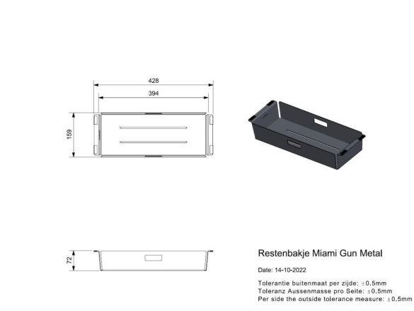 Kuchyňské dřezy Reginox SET Miami 500 Gun metal + baterie Cano + příslušenství