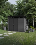 Plastový zahradní domek Keter Cortina 9x7 grafitový, s podlahou