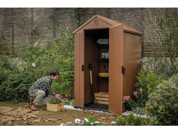Plastový záhradný domček Keter Darwin 4 x 4 hnědý, s podlahou