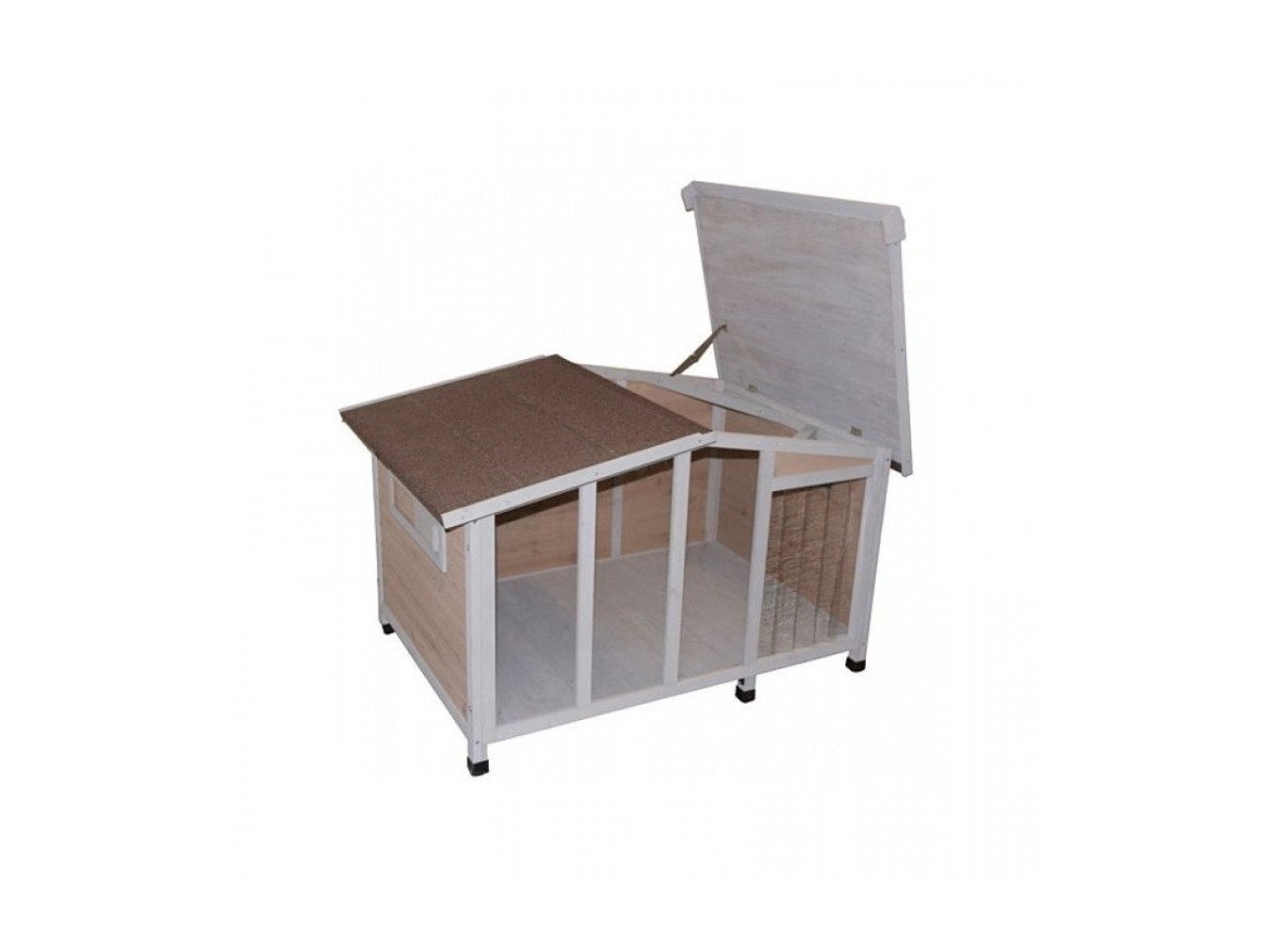 Scobax Bouda pro psa OVERVIEW, dřevěná s průhlednou stěnou, 134 x 92 x 82 cm