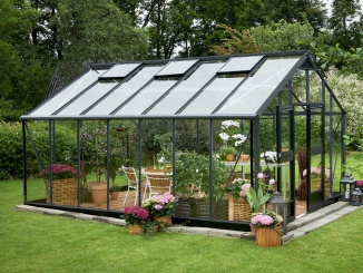Klasické skleníky zo skla Juliana –  Juliana Gartner 5,1 m x 3,7 m, antracit, kalené sklo 3 mm